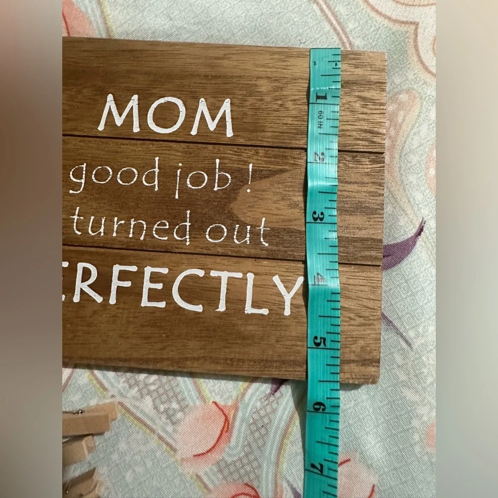 Wooden 'Mom Perfectly' String Art Wall Sign - White String Heart